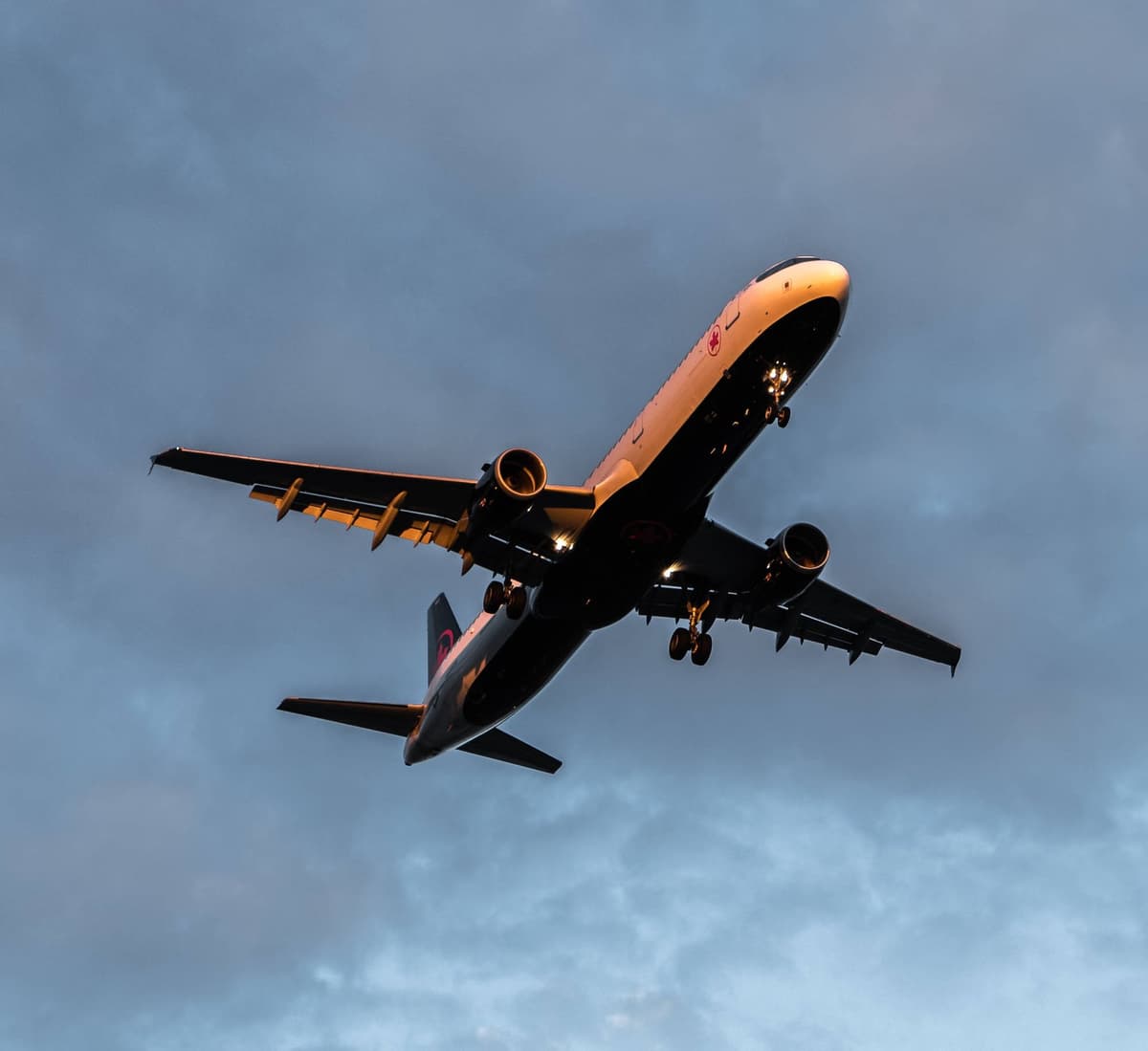 Commercial airplane in flight
